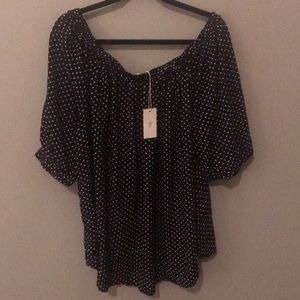 Off the shoulder stars and polka dot top